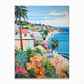 Laguna Beach, California, Matisse And Rousseau Style 1 Canvas Print