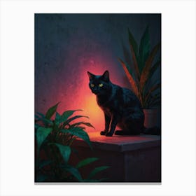 Cat In The Dark 7 Canvas Print