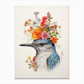 Bird With A Flower Crown Dipper 1 Canvas Print