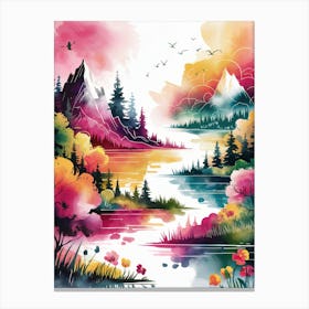 A Watercolor Painting Landscape Canvas Print