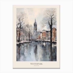 Winter City Park Poster Westerpark Amsterdam Netherlands 4 Canvas Print