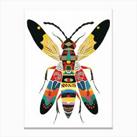 Colourful Insect Illustration Wasp 5 Canvas Print