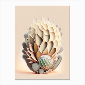 Acanthocalycium Cactus Neutral Abstract 1 Canvas Print