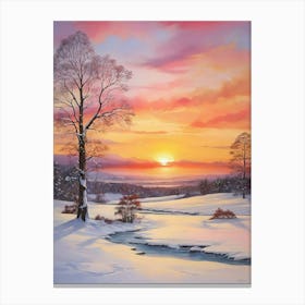 Sunset In Winter Canvas Print