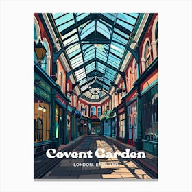 Covent Garden London England Market Travel Art Illustration Canvas Print