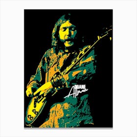 Duane Allman American Musician Legend in Colorful Pop Art Canvas Print