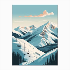 Telluride Ski Resort   Colorado, Usa, Ski Resort Illustration 0 Simple Style Canvas Print