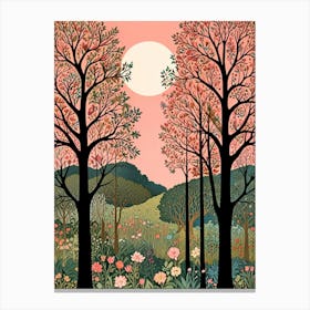 William Morris Trees At Sunset Canvas Print