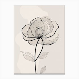 Flower Line Art Abstract 3 Canvas Print