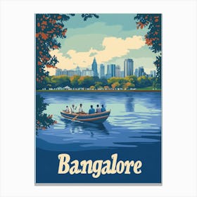 Aihrgdesign A Retro Travel Poster For Bangalore 1 Canvas Print