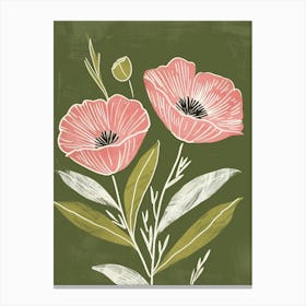 Pink & Green Everlasting Flower 2 Canvas Print