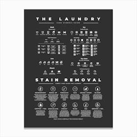 The Laundry Guide With Stain Removal Black Background Canvas Print