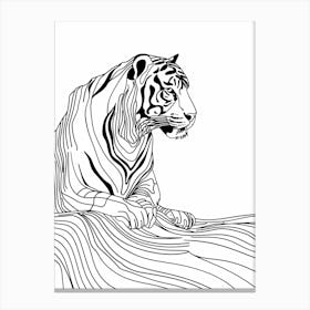 Tiger Drawing animal lines art Canvas Print