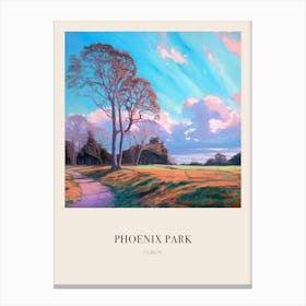 Phoenix Park Dublin 3 Vintage Cezanne Inspired Poster Canvas Print