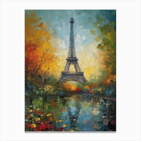 Eiffel Tower Paris France Monet Style 16 Canvas Print