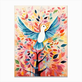 Bird Painting Collage Dove 3 Canvas Print