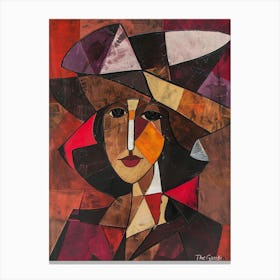 Abstract Woman With Hat Canvas Print