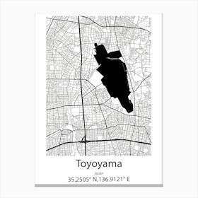 Toyoyama,Japan Minimalist Map Toile