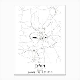 Erfurt,Germany Minimalist Map Canvas Print