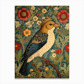 William Morris Bird In A Flower Canvas Print