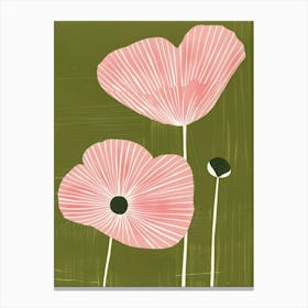 Pink & Green Moonflower 2 Canvas Print