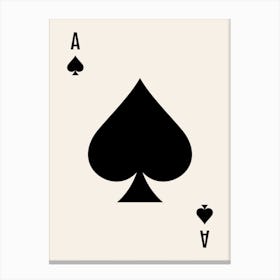 Ace Of Spade (Beige Tone) Canvas Print