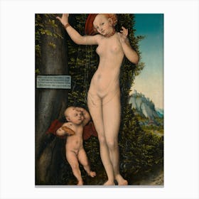 Venus And Cupid, Lucas Cranach the Elder Canvas Print