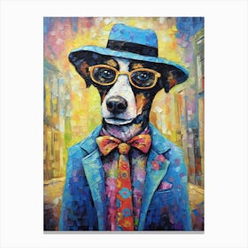 Chic Pooch Canvas; A Dog 'S Oil Masterpiece Canvas Print