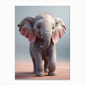 Cute Baby Elephant Nursery Ilustration (10) Canvas Print