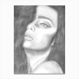 Pencil Drawing Of A Woman Canvas Print