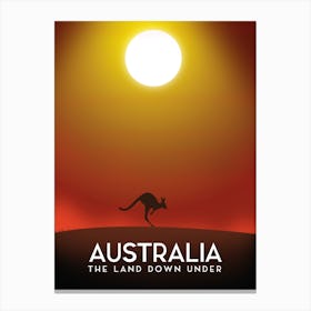 Australia The Land Down Under Travel poster Canvas Print