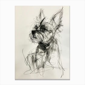 Yorkshire Terrier Charcoal Line 1 Canvas Print