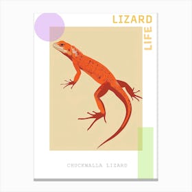 Orange Chuckwalla Abstract Modern Illustration 3 Poster Canvas Print