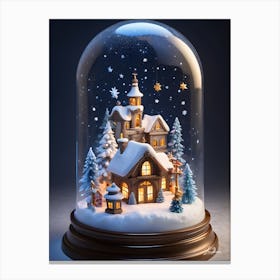 Magical Christmas snow globe Canvas Print