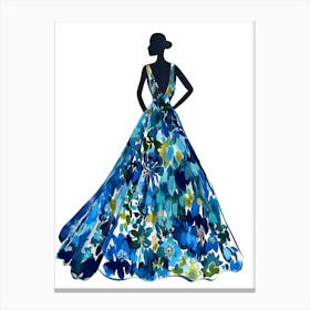 Blue Floral Dress Canvas Print