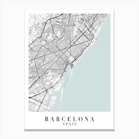 Barcelona Spain Street Map Color Minimal Canvas Print