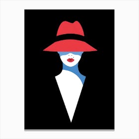 Woman In Red Hat Canvas Print