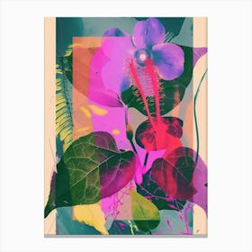 Impatiens 3 Neon Flower Collage Canvas Print