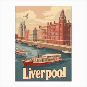 Aihrgdesign A Classic 1960s Travel Poster For Liverpool 1 Canvas Print