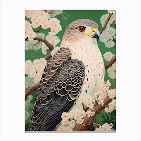 Ohara Koson Inspired Bird Painting Falcon 1 Canvas Print