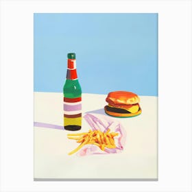 Burger And Fries Canvas Print