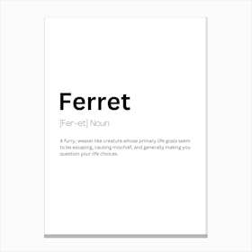 Ferret Definition Meaning Canvas Print