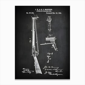 Rifle Gun Patent Print Rifle Patent Rifle Print Gun Patent Art Print 1892 Automatic Magazine Gun G7821 Canvas Print