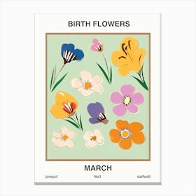 Birth Flowers March Canvas Print