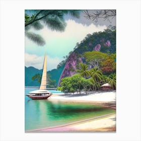 Langkawi Malaysia Soft Colours Tropical Destination Canvas Print