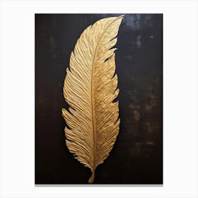 Gold Feather Wall Art 4 Canvas Print
