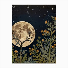 William Morris Moonlight In The Garden 1 Canvas Print