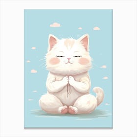 Kawaii Cat Drawings Yoga 3 Canvas Print