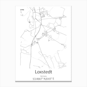 Loxstedt,Germany Minimalist Map Canvas Print