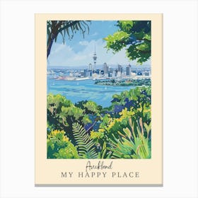 My Happy Place Auckland 2 Travel Poster Canvas Print